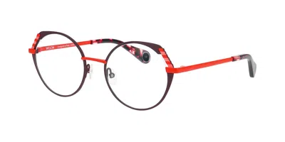 Woow Level Up 2 956m Women's Glasses Purple Size 50 - Free Lenses - Blue Light Block Available In Matte Velvet Aubergine,fluorescent Orange-red