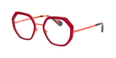 Woow Next Level 1 2218 Women's Glasses Red Size 51 - Free Lenses - Blue Light Block Available In Transparent Bicolor Red And Pink,orange