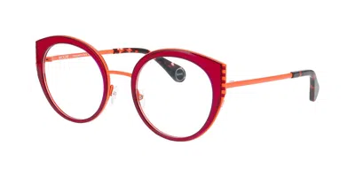 Woow Next Level 2 2218 Women's Glasses Red Size 52 - Free Lenses - Blue Light Block Available In Transparent Bicolor Red And Pink,orange