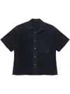 Wooyoungmi Short Sleeve Button Shirt With Graphic Print In 黑色