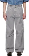 Wooyoungmi Lightweight Wide-leg Jeans In Gray