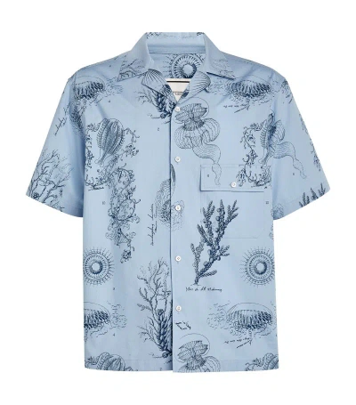 Wooyoungmi Anatomical Print Short-sleeve Shirt In Blue