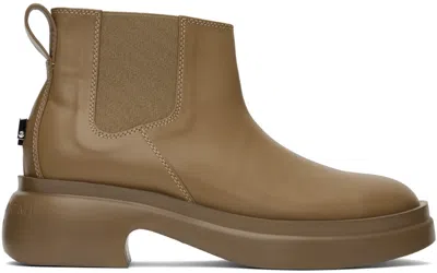 Wooyoungmi Beige Block Heel Chelsea Boots In 623e Beige