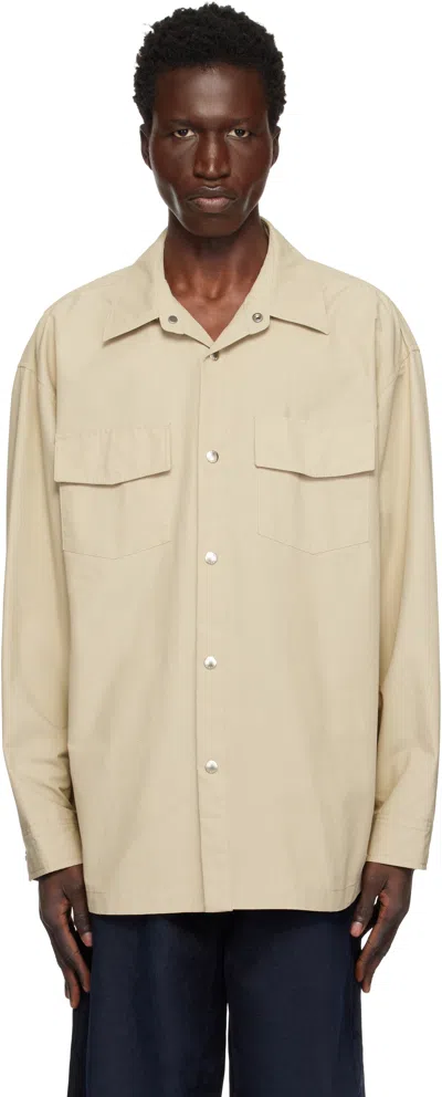 Wooyoungmi Beige Chest Pocket Shirt In 830e Beige