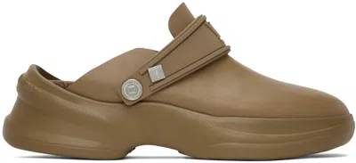 Wooyoungmi Beige Embossed Clogs In Beige 623e