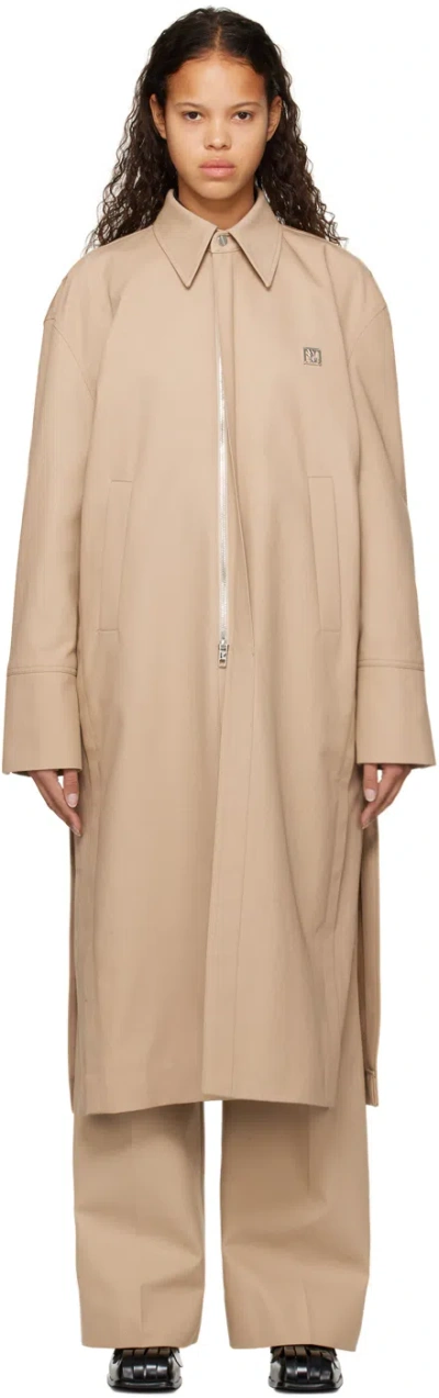 Wooyoungmi Beige Folding Coat In Beige 949e