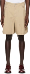 Wooyoungmi Beige Pleated Shorts In Beige 986e