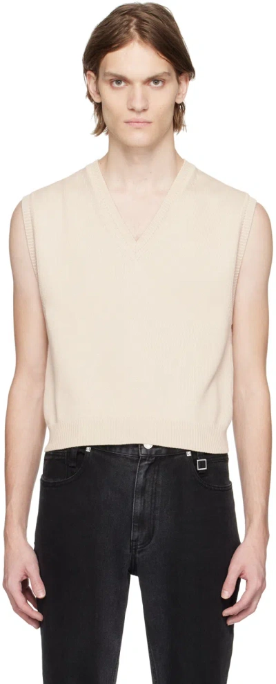 Wooyoungmi Beige V-neck Vest In Beige 522e