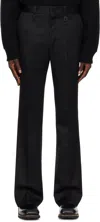 Wooyoungmi Black Wool Straight Trousers In Black