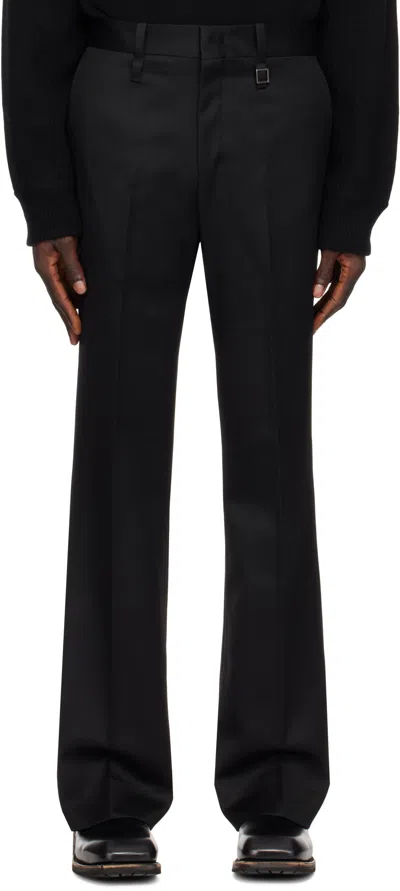 Wooyoungmi Black Wool Straight Trousers In 907b Black