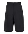 Wooyoungmi Bermuda Shorts With Front And Side Pleats In Black