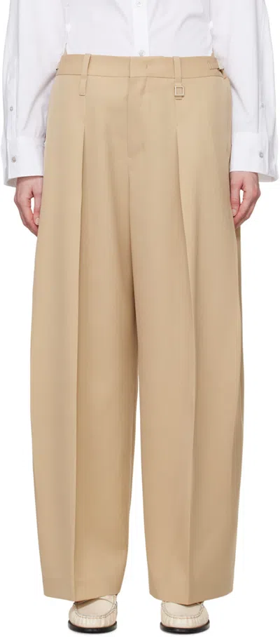 Wooyoungmi Belt Loops Slacks In Nude