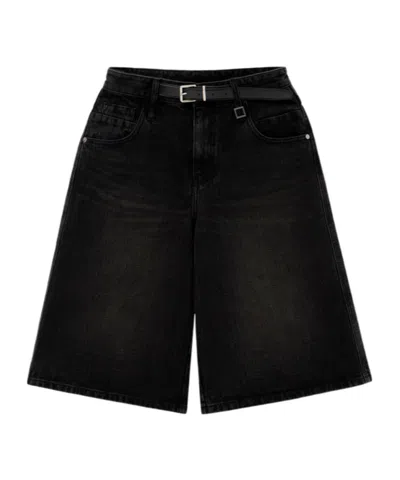 Wooyoungmi Belted Denim Shorts In Black