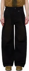Wooyoungmi Black 3d Wide Jeans In Black986b