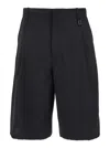 Wooyoungmi Bermuda Shorts With Front And Side Pleats In Black