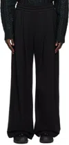 Wooyoungmi Black Boucle Sweatpants In 827b Black