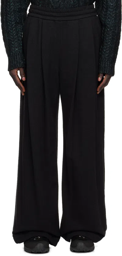 Wooyoungmi Black Boucle Sweatpants In 827b Black