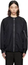 Wooyoungmi Black Bungee Drawstring Reversible Bomber Jacket In 927b Black