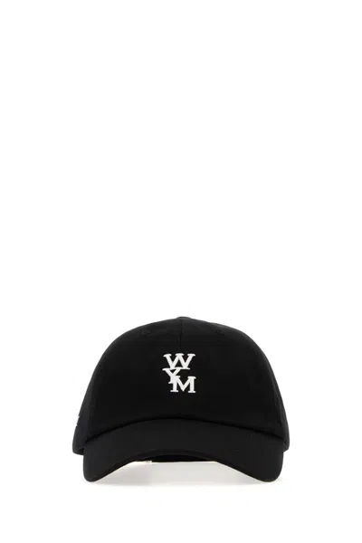 WOOYOUNGMI BLACK COTTON BASEBALL CAP