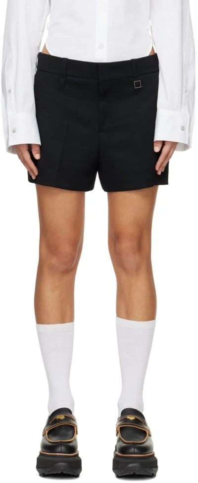 Wooyoungmi Black Creased Shorts In Black 909b