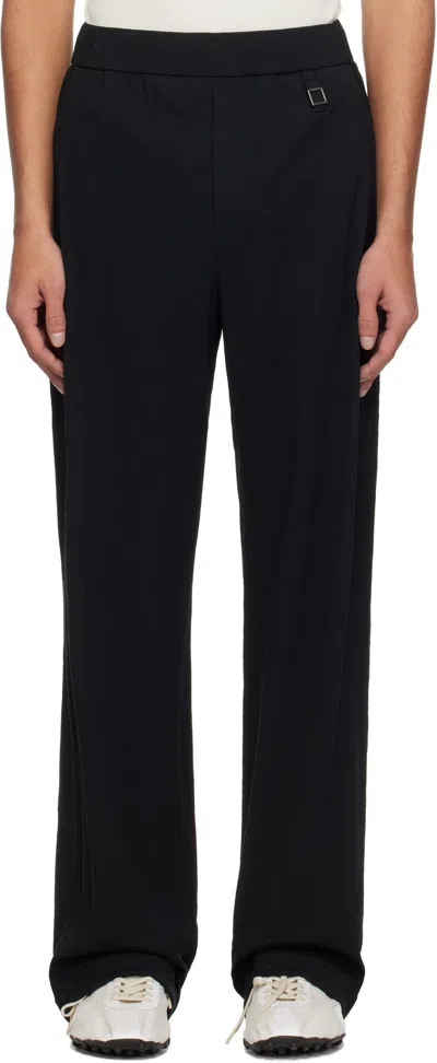 Wooyoungmi Black Crinkled Trousers In Black936b