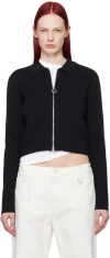 Wooyoungmi Black Cropped Cardigan In Black 560b