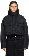 Wooyoungmi Black Cropped Down Jacket In Black 948b