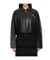 Wooyoungmi Black Cropped Leather Jacket
