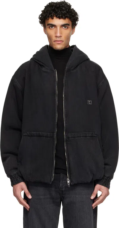 Wooyoungmi Black Denim Hooded Jacket