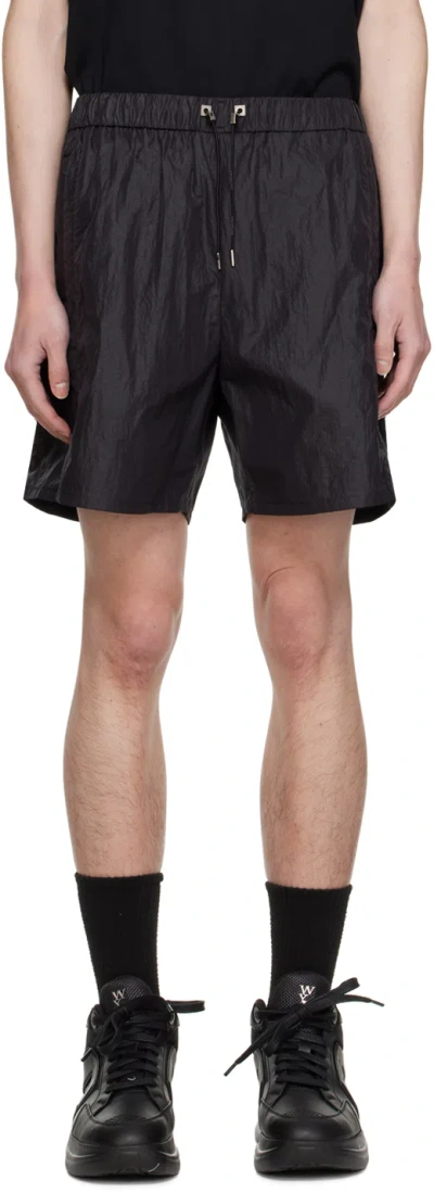 Wooyoungmi Black Drawstring Shorts In 933b Black