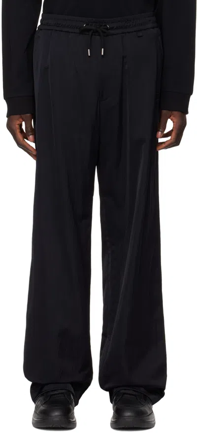 Wooyoungmi Black Drawstring Trousers In 929b Black