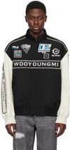Wooyoungmi Black Emblem Bomber Jacket In 951b Black