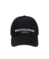 Wooyoungmi Black Embroidered Ball Cap In Black