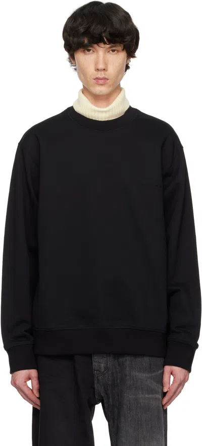 Wooyoungmi Black Embroidered Logo Sweatshirt In Black723b