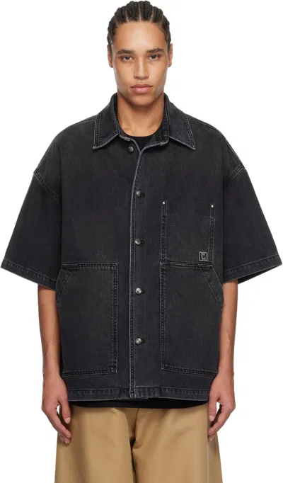 Wooyoungmi Black Faded Denim Shirt In Black873b