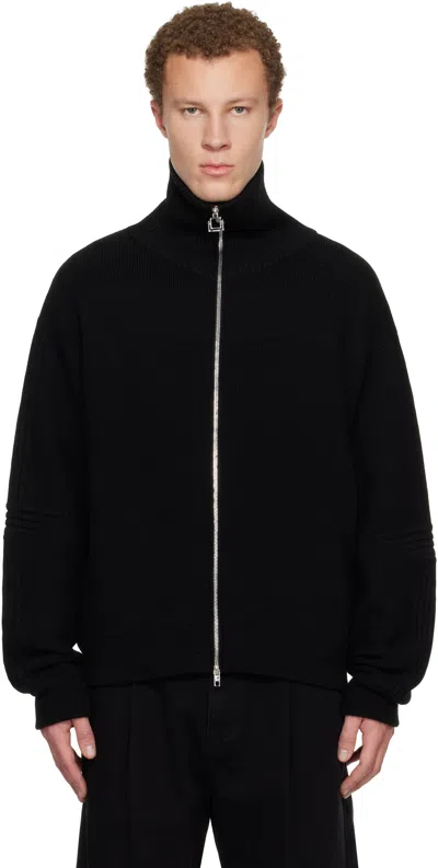 Wooyoungmi Black High-neck Zip-up Sweater
