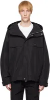 Wooyoungmi Hooded Polyester Jacket With Drawstring And Pockets In Black921b