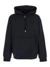 Wooyoungmi Black Hoodie With Logo Patch On The Front And Logo Lettering On The Rear In Cotton Man In Black