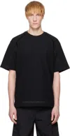 Wooyoungmi Black Line Embroidery T-shirt In Black