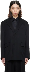 Wooyoungmi Black Notched Lapel Blazer In 909b Black