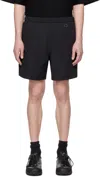Wooyoungmi Black Nylon Banding Shorts In Black926b