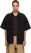 Wooyoungmi Short Sleeve Button Shirt With Graphic Print In Black875b