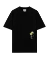 Wooyoungmi Black Crewneck T-shirt With Logo Detail On The Front And Maxi Logo Print On The Rear In Cotton Man In Black