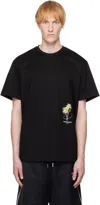 Wooyoungmi Black Crewneck T-shirt With Logo Detail On The Front And Maxi Logo Print On The Rear In Cotton Man In Black718b