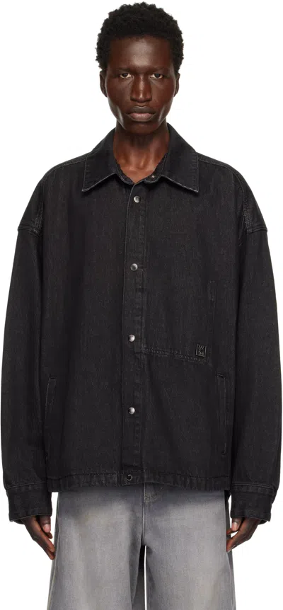 Wooyoungmi Black Pocket Detail Denim Shirt In 989b Black