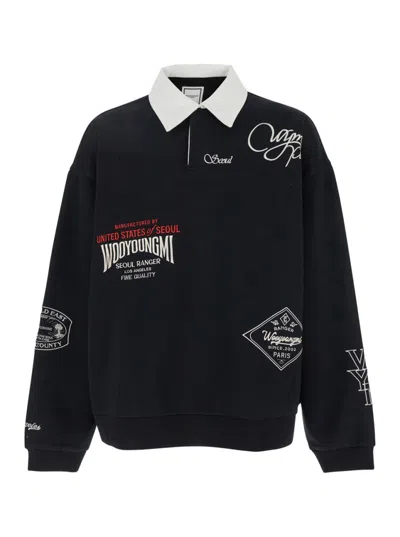 Wooyoungmi Black Polo Shirt With Classic Collar