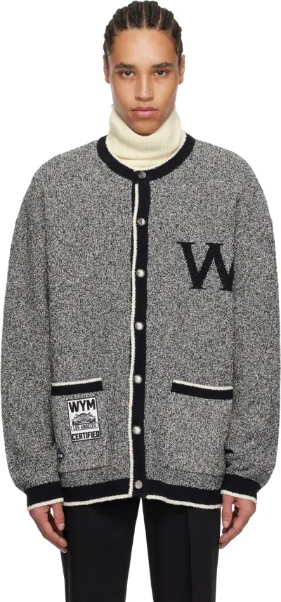 Wooyoungmi Black Round Neck Embroidered Cardigan In Black511b