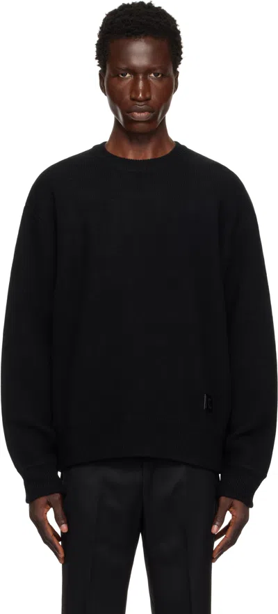 Wooyoungmi Black Round Neck Sweater In 507b Black