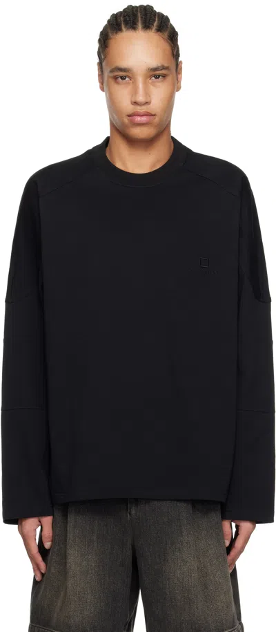 Wooyoungmi Black Shoulder Cut Long Sleeve T-shirt In Black728b