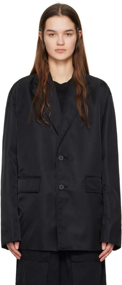Wooyoungmi Black Single-breasted Blazer In Black 927b